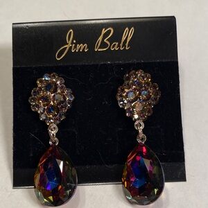 Jim Ball Multicolor Teardrop Dangle Earrings